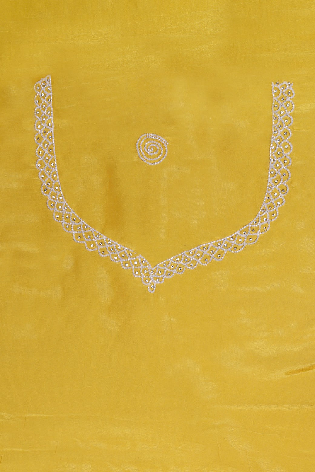 Elegant yellow color tie and dye embroidered saree