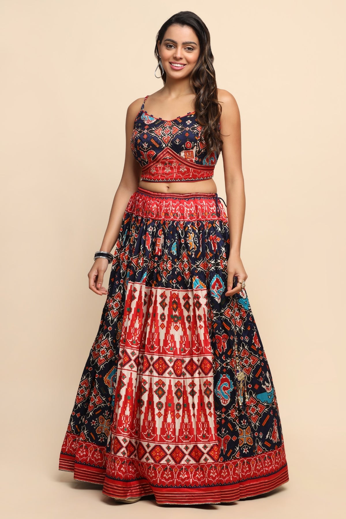 Elegant Multi Color Patola Printed Lehanga