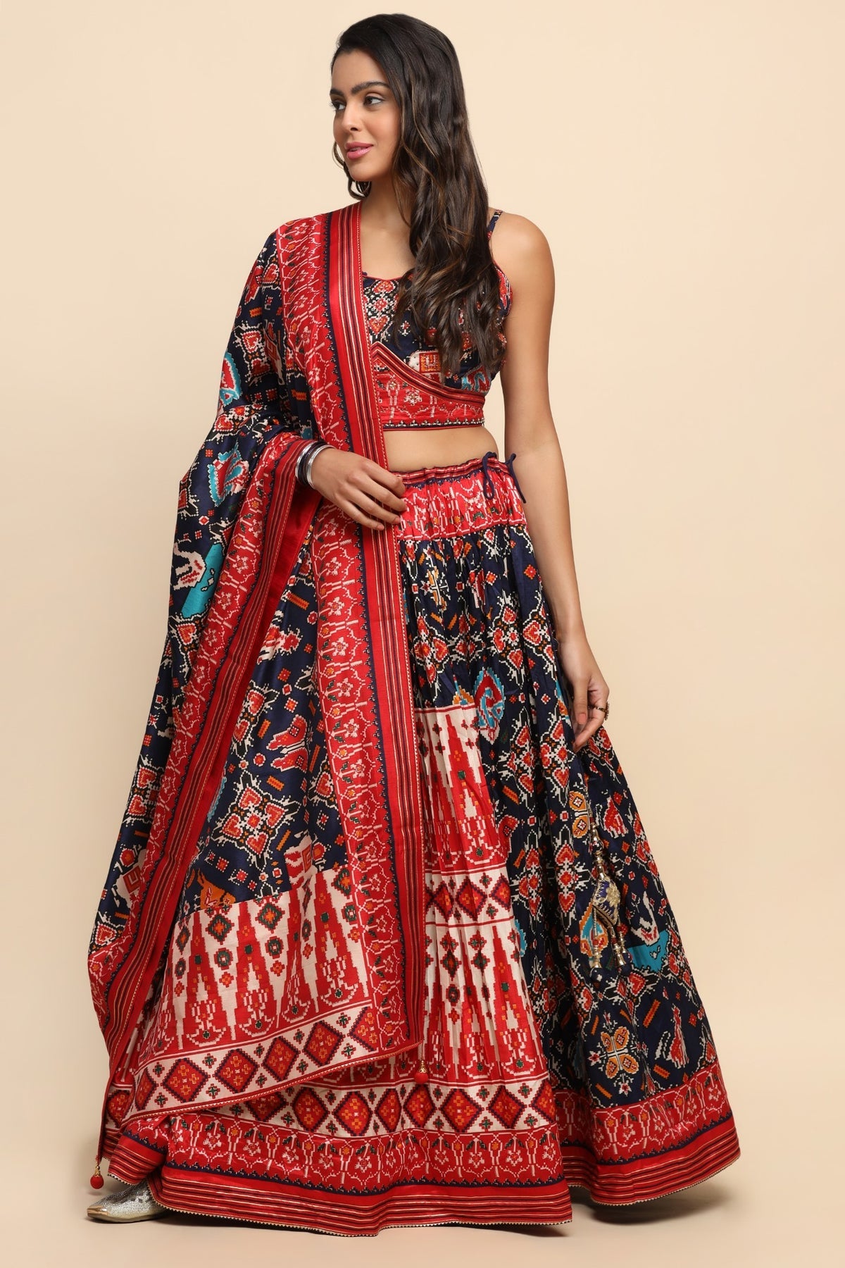 Elegant Multi Color Patola Printed Lehanga