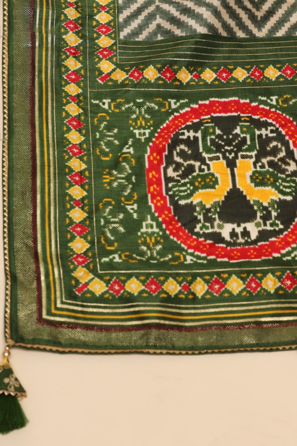 Beautiful green color patola printed lehenga