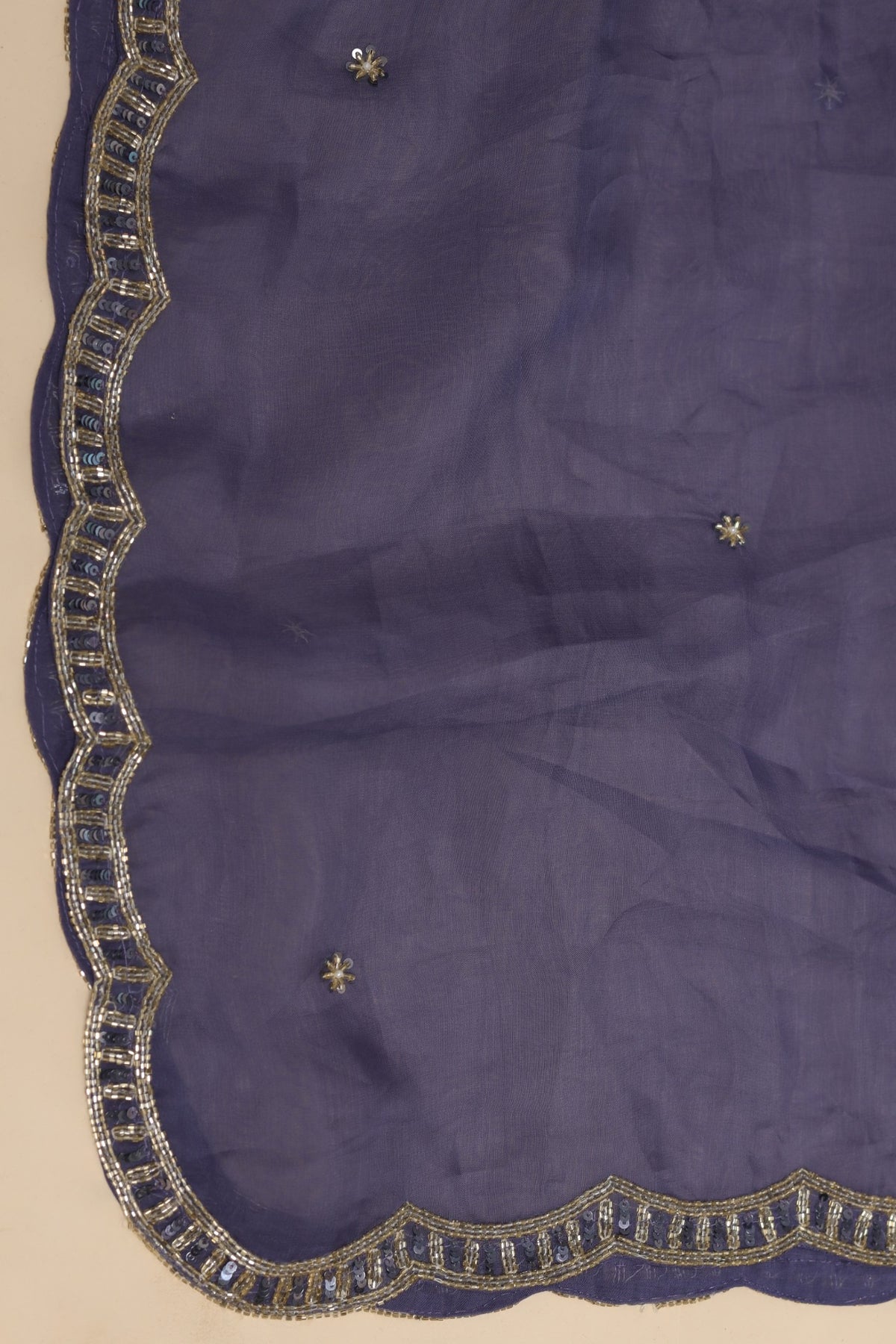 Beautiful purple color floral motif embroidered lehenga