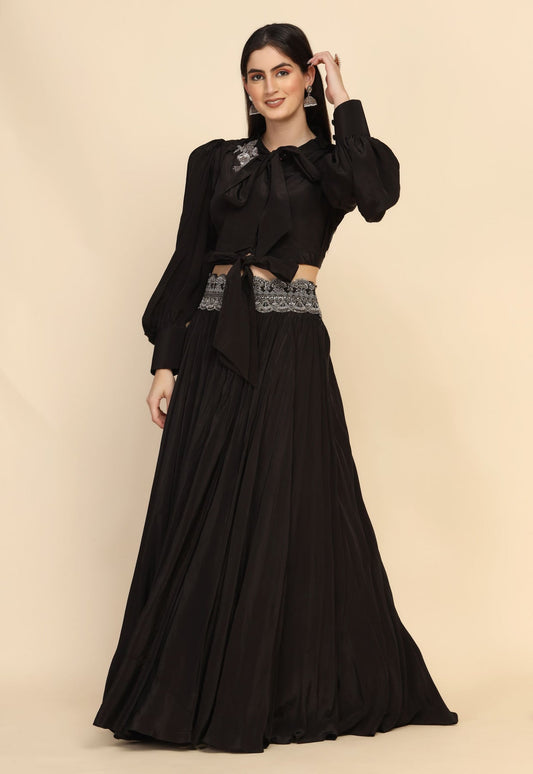 Beautiful Black color Embroidered Lehenga