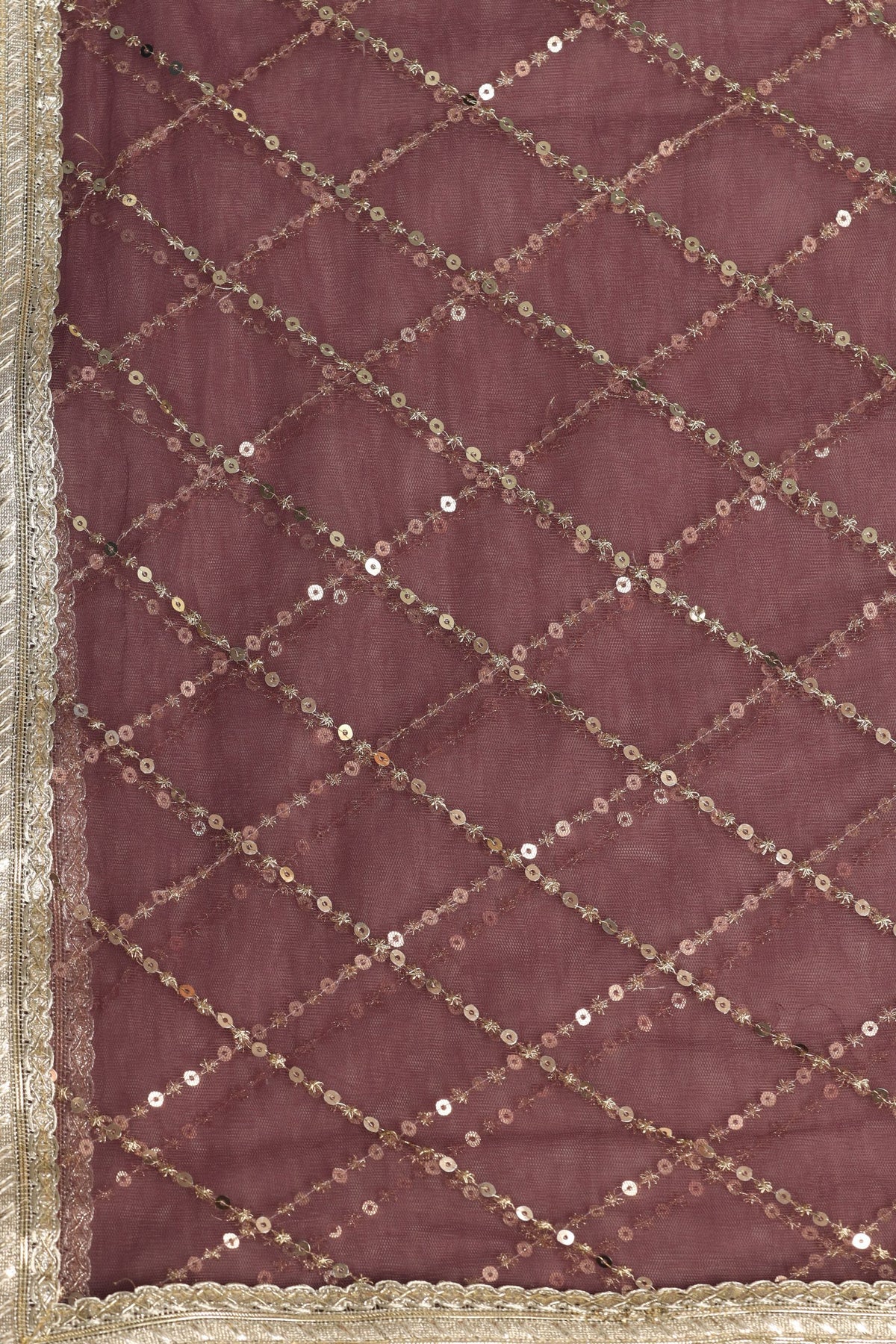 Royal Amethyst Purple Dress with Mirror, Sequins, and Zari