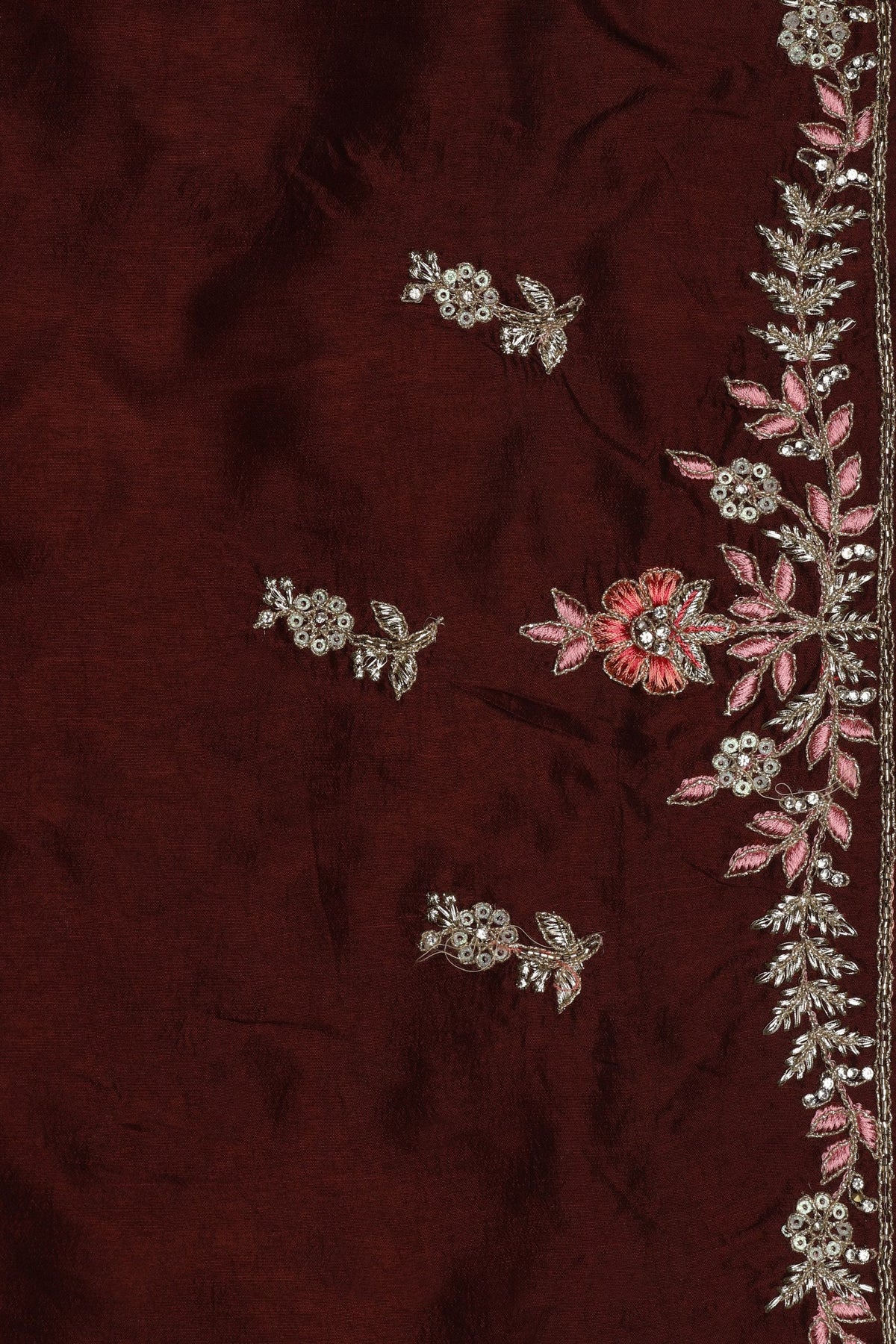 Captivating Pink Silk Saree with Intricate Thread Work, Sequins, Cut Dana, and Zari
