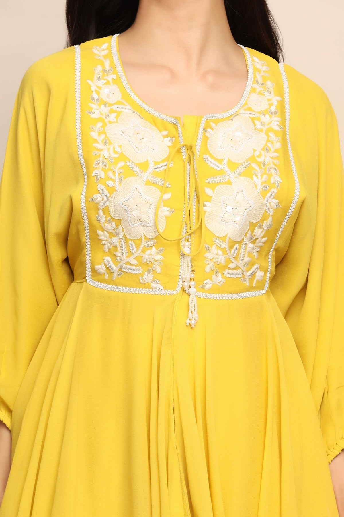 Sunshine Glamour: Yellow Color Top with Pant