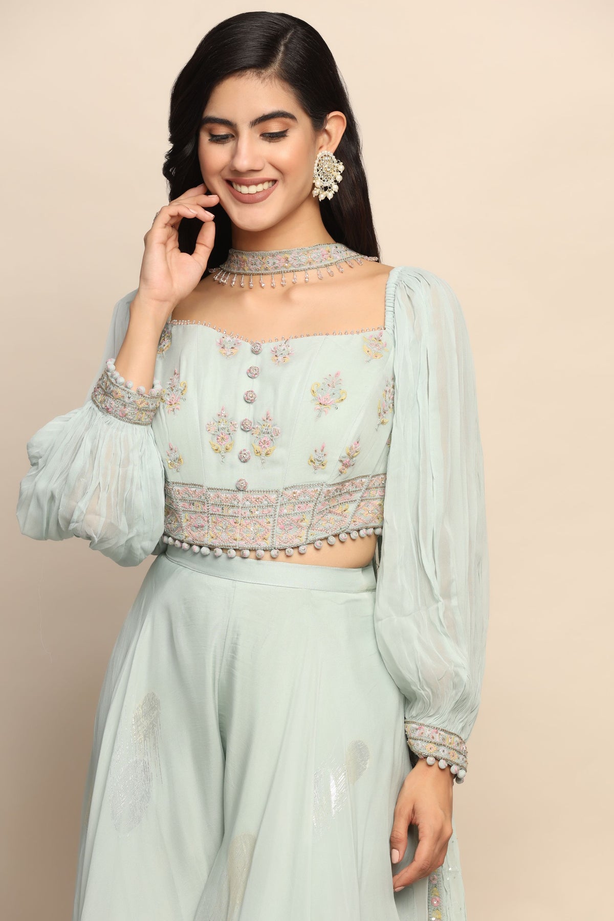 Enchanting Blue Color Dress with Mesmerizing Thread Work