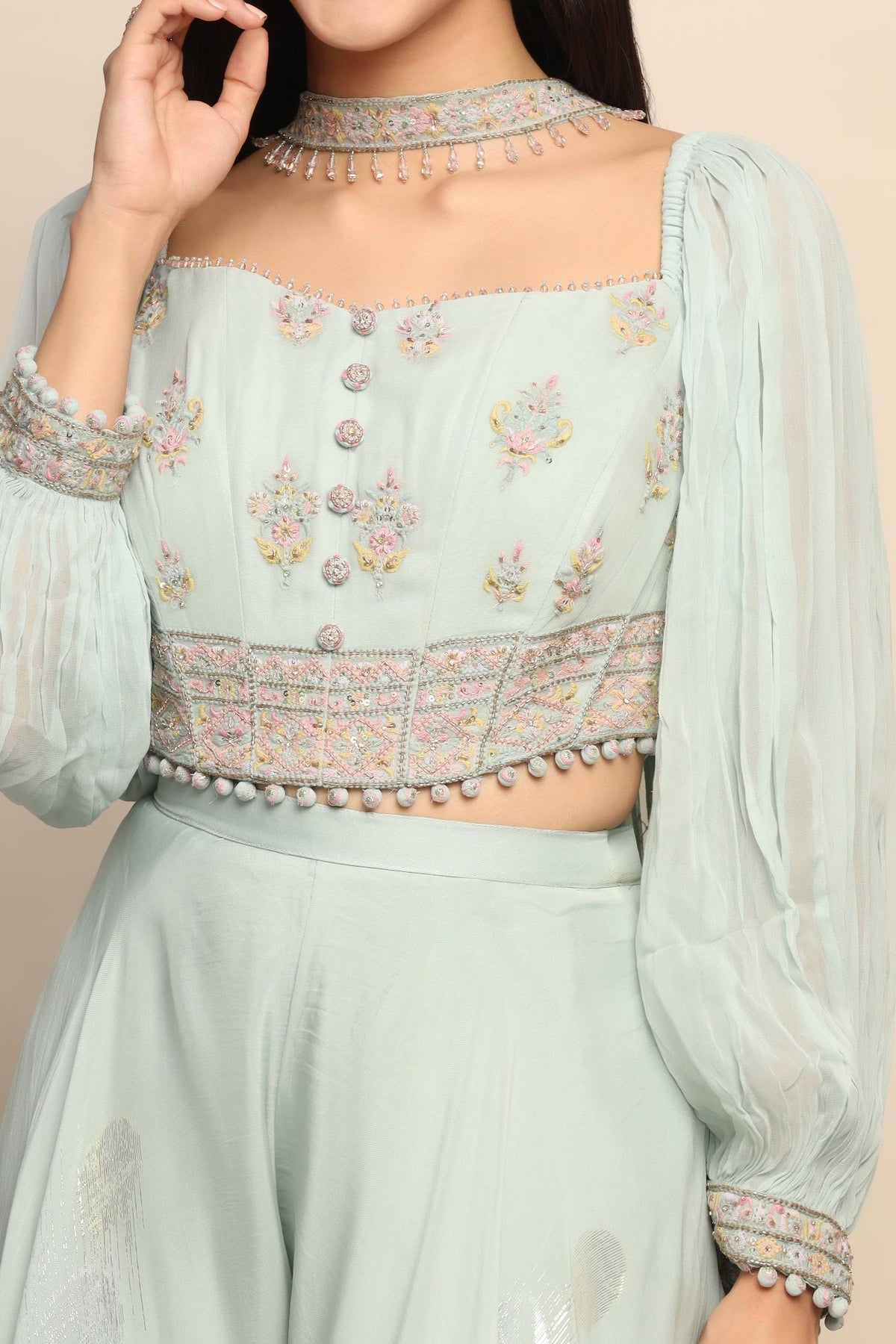 Enchanting Blue Color Dress with Mesmerizing Thread Work