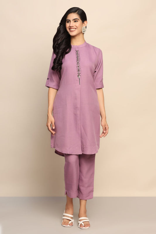 Elegant Purple Co-ord Set - Silk Blend | Shop Now