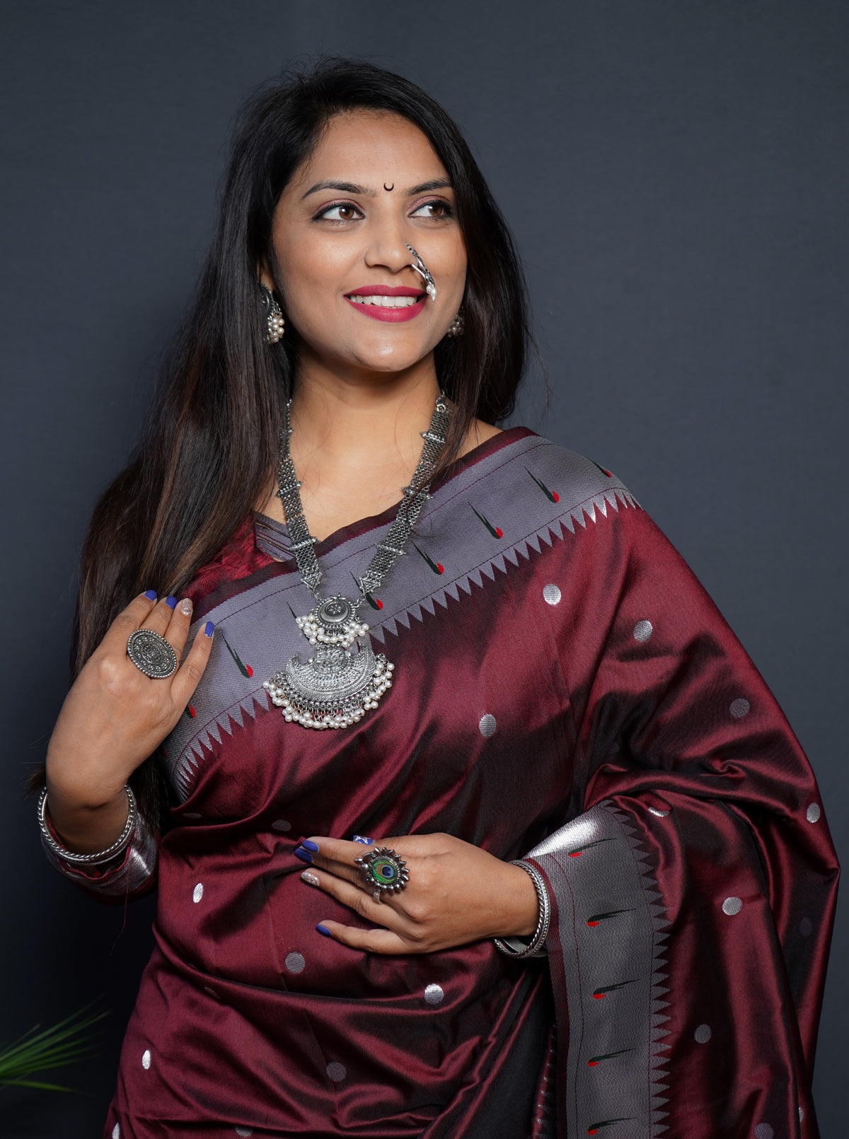 Bewitching Brown Paithani Silk Saree With Angelic Blouse Piece