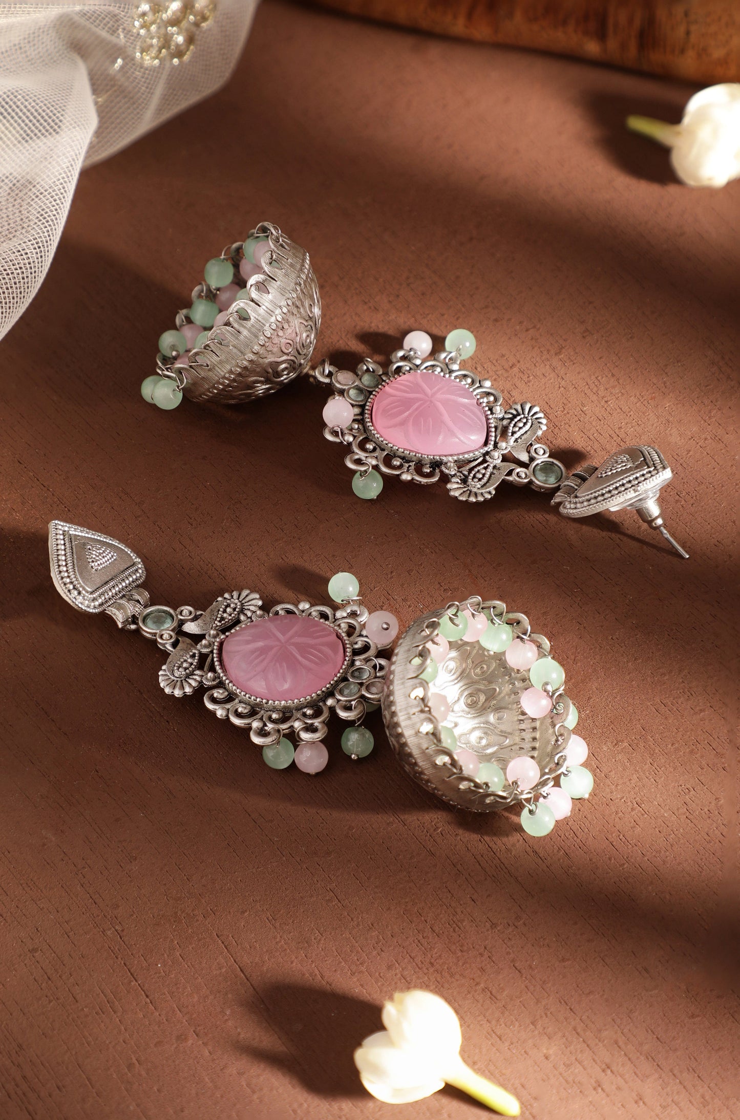 Antique Allure Oxidized Jhumka Earrings for a Touch of Tradition