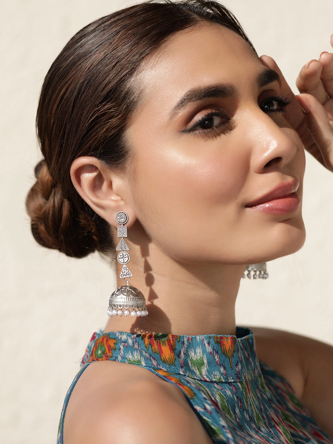 Boho Elegance Oxidized Jhumka Earrings for Artistic Style