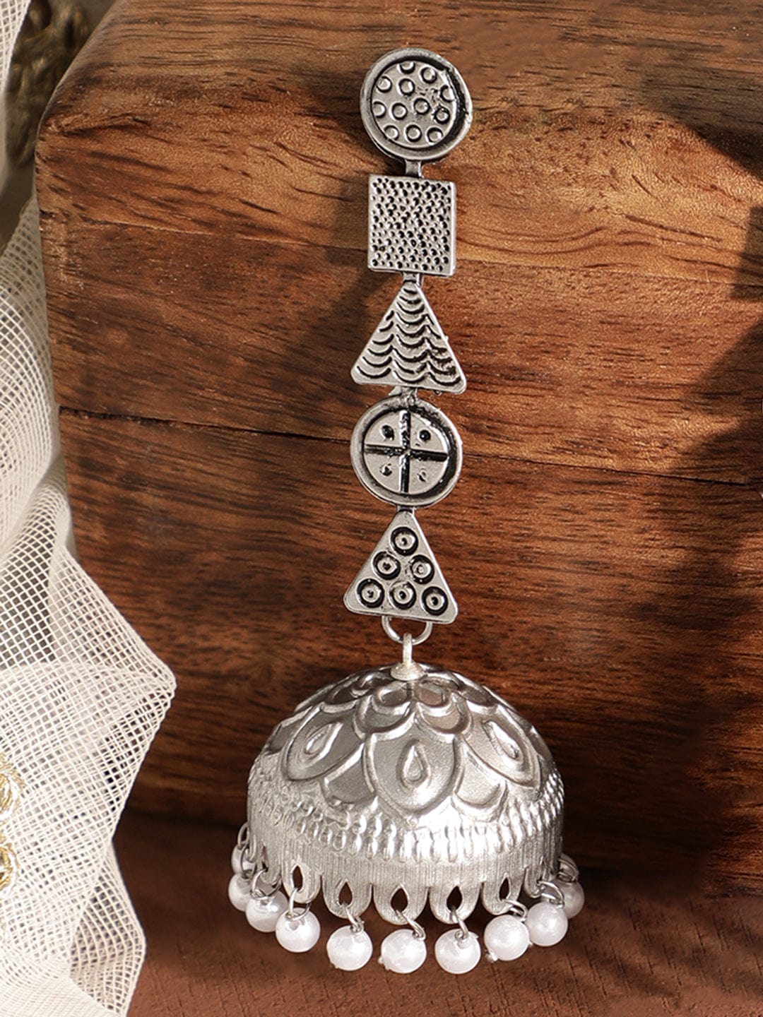 Boho Elegance Oxidized Jhumka Earrings for Artistic Style