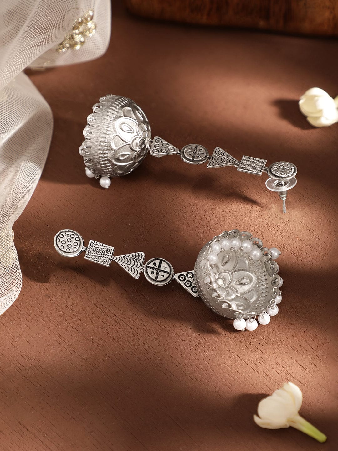 Boho Elegance Oxidized Jhumka Earrings for Artistic Style