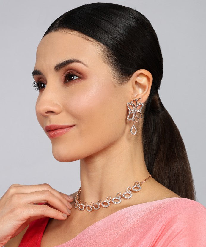 Brass Gold-plated Rose Gold Jewel Set