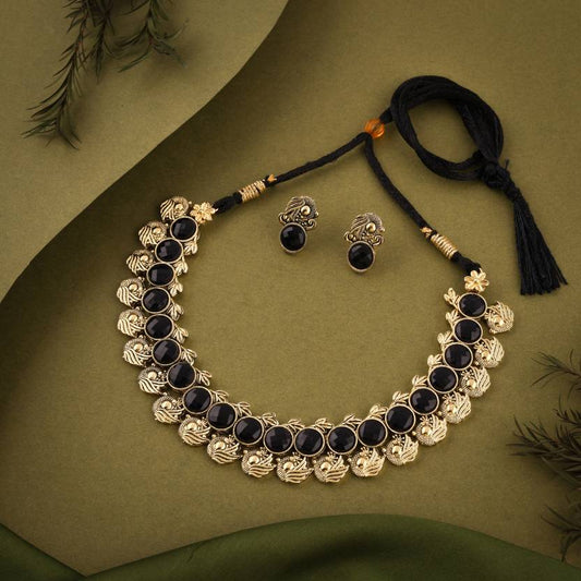 Brass Silver Gold, Black Jewel Set