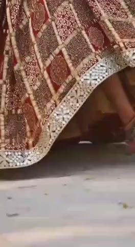 Reel : Beautiful red color floral motif embroidered lehenga