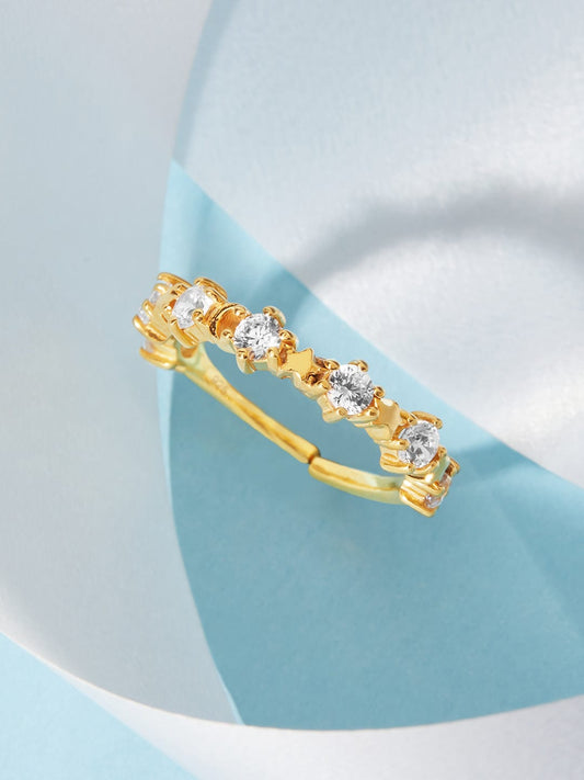Silver The Delightful Zirconia Gold Plated Ring