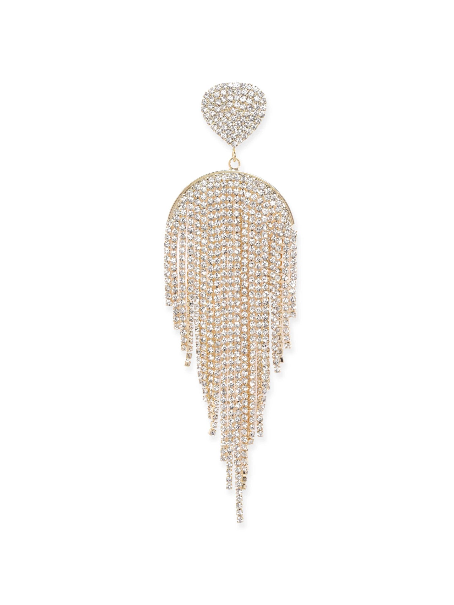 18K Gold Plated Sparkling Cubic Zirconia Studded Fairy Wing Shaped Multilayer Earrings