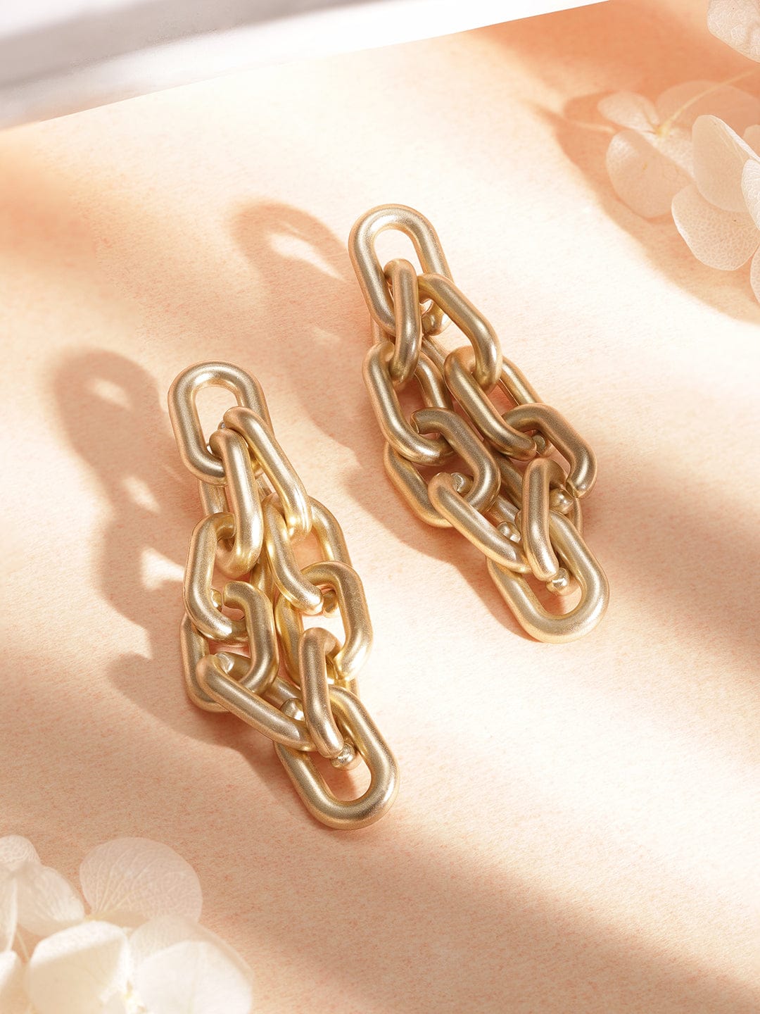 TOKYO TALKIES X Gold-Toned Geometric Drop Earrings