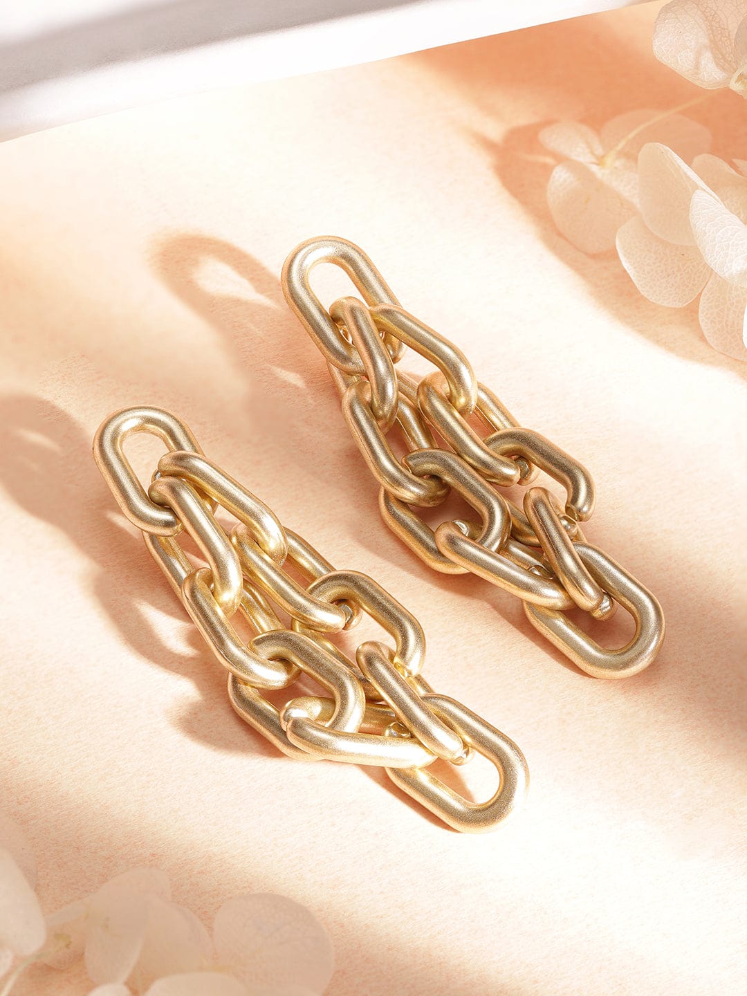 TOKYO TALKIES X Gold-Toned Geometric Drop Earrings