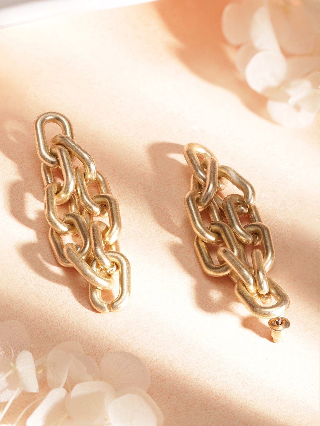 TOKYO TALKIES X Gold-Toned Geometric Drop Earrings